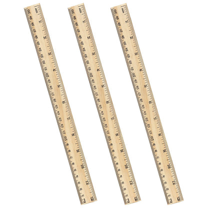 ZZTX 3 Pack Wooden Ruler 12 Inch（30 cm)