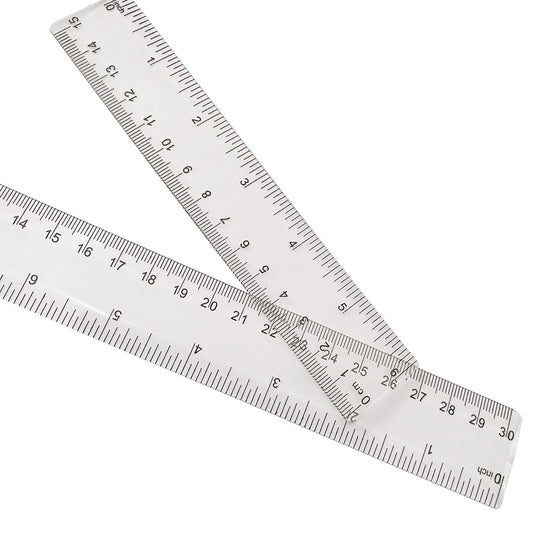 Ruler 12 inch 6 inch Rulers for Kids Plastic Clear Ruler Bulk for Classroom School Must Haves Supplies Tools Elementary Ruller with Centimeters (2pcs Clear (6 Inch+12 Inch))