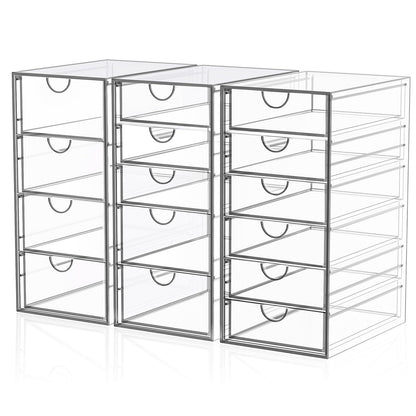 YFXCVSL Acrylic Makeup Organizer with 19 Drawers,Storage Drawer Organizer