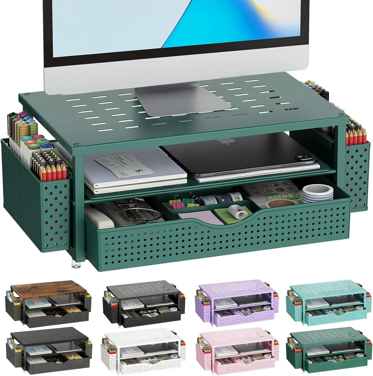 gianotter Monitor Stand with Drawer and 2 Pen Holders