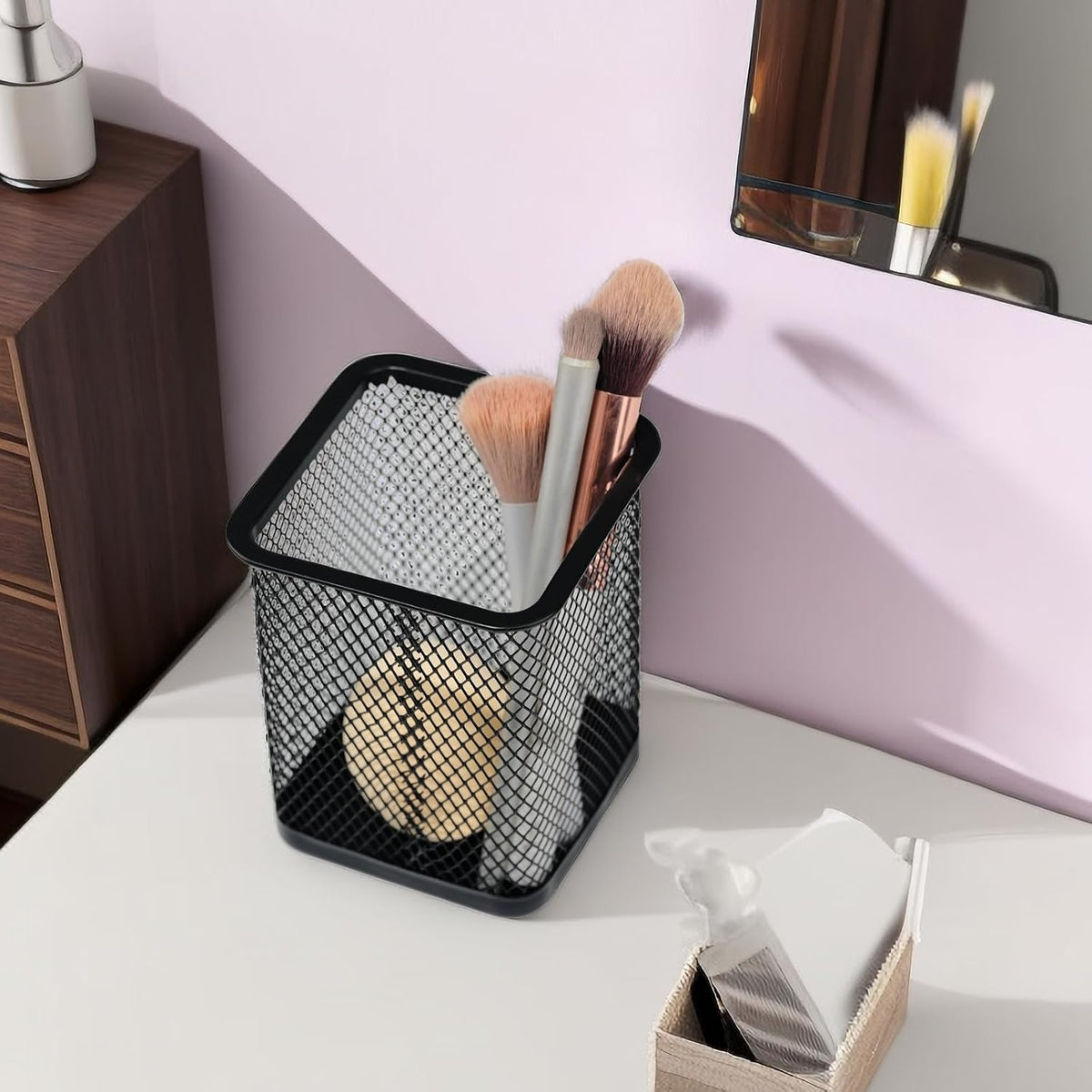 HSYMQ Pen Holder for Desk, Wire Mesh Pencil Cup Holder for Desk Organizer for Office Supplies