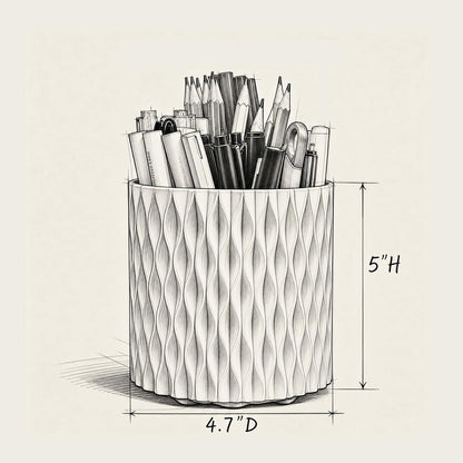 Lebenrich Rotating Pen Holder for Desk, 5 Slots Easthetic Pencil holder Desk Organizer Supplies and Accessories for Women Girls, Pencil Cup for Office Home Art Supply, White
