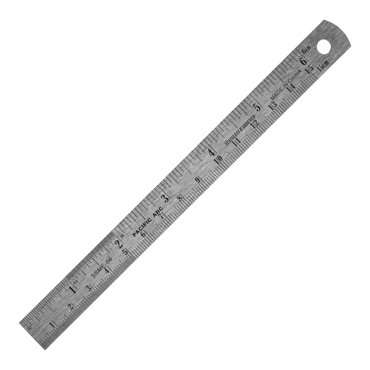 Pacific Arc 12 Inch Stainless Steel Ruler with Inch/Metric Conversion Table