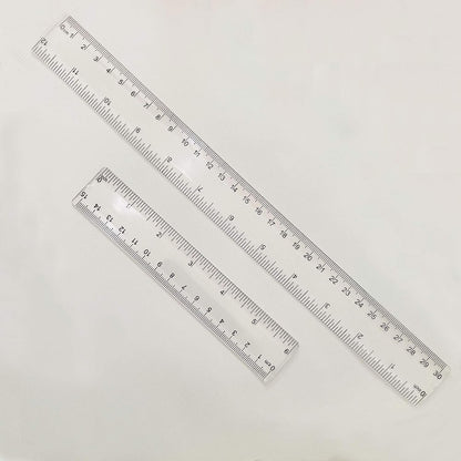 Ruler 12 inch 6 inch Rulers for Kids Plastic Clear Ruler Bulk for Classroom School Must Haves Supplies Tools Elementary Ruller with Centimeters (2pcs Clear (6 Inch+12 Inch))
