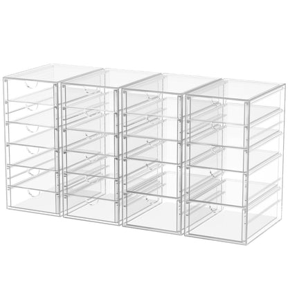 caktraie Acrylic16-Drawer Storage & Makeup Organizer for Desk