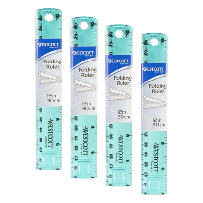 Acme Westcott Plastic Folding Ruler, Colors Vary (15390)