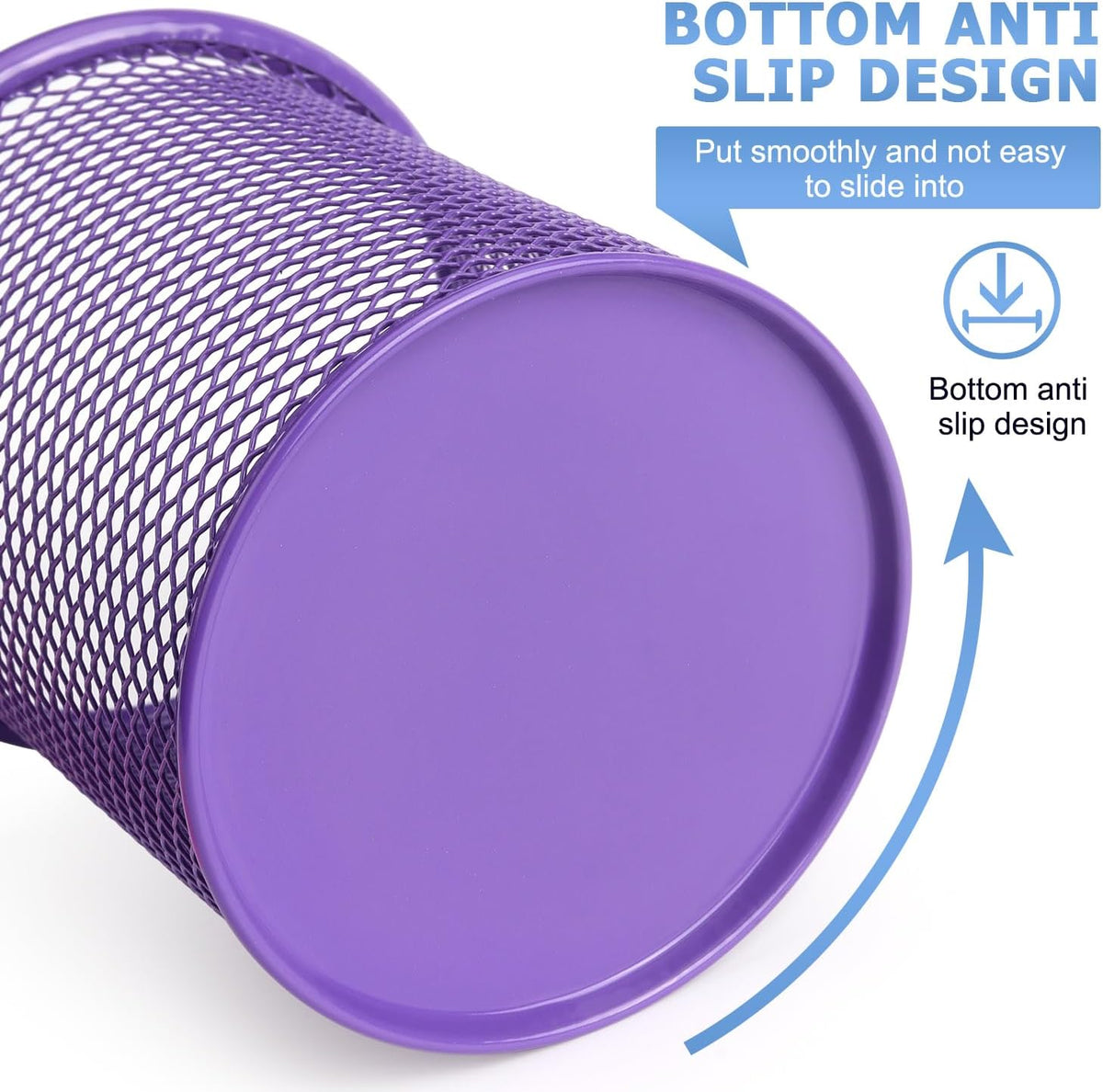 Tamaki Pen Holder Cup for Desk, Wire Mesh Pencil Cup Holder, Purple