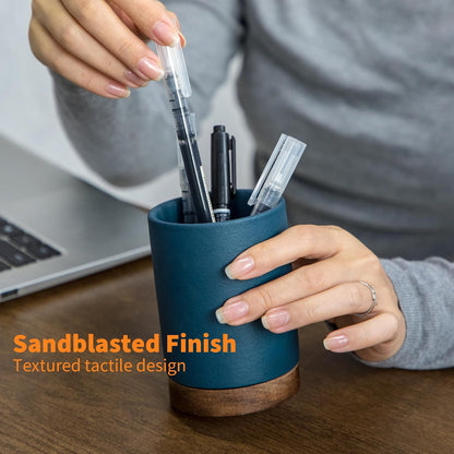 Ceramic Pen Holder for Desk, Pencil Cup, (Royal Blue, Set / 1)