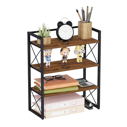 YINMIT Desktop Shelf Organizer, 2 Tier Office Shelves, Wood Desk Organizer Storage Rack and Freestanding Display Shelf for Office, Dormitory, Home(Black)