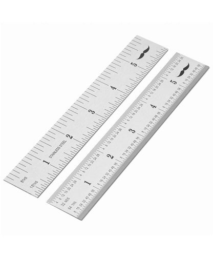 Mr. Pen- Machinist Ruler, 3 Pack, 6 Inch, Stainless Steel Metric & Imperial