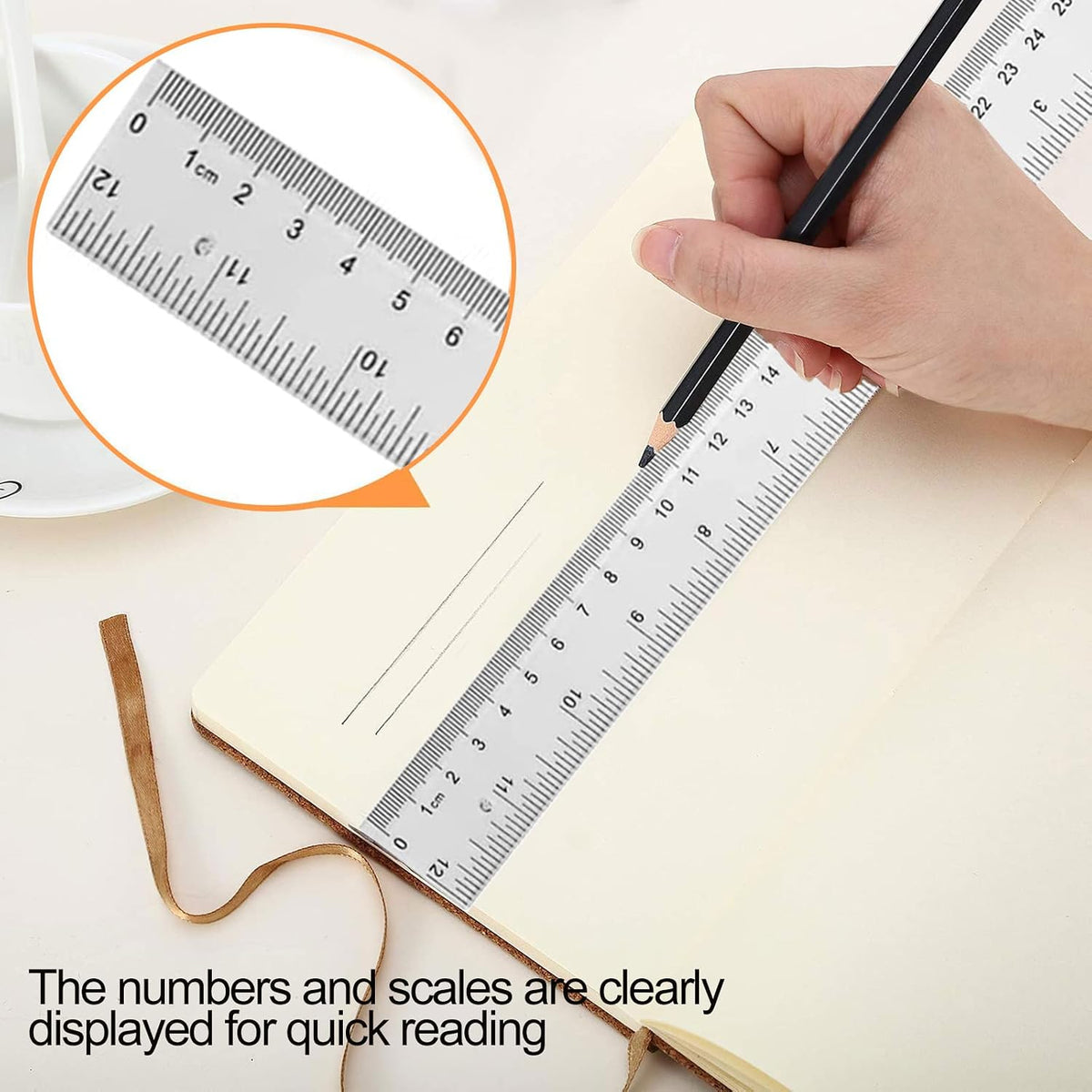 YouOKLight Plastic Ruler 30cm, Clear Ruler,Transparent Ruler 12 inch,Metric Ruler,Ruler 30cm for School,Transparent Straight rulers for Kids,and Office use,Drafting Tools,Measuring Tools,Pack of 2.