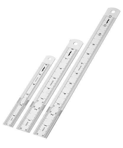 Mr. Pen- Metal Straight Edge Ruler, 4 pcs, 6", 8", 12", 14"