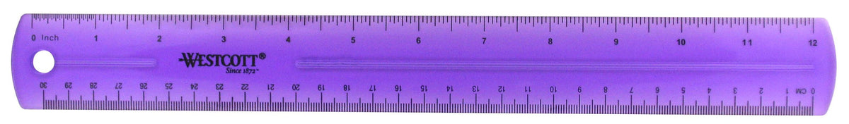 Westcott 12-Inch Flexible Shatterproof Rulers, Flexible Design with Easy-to-Read Markings, for Home, Office, Classroom, Back to School, School Supplies, 4 Pack