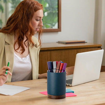 Ceramic Pen Holder for Desk, Pencil Cup, (Royal Blue, Set / 1)