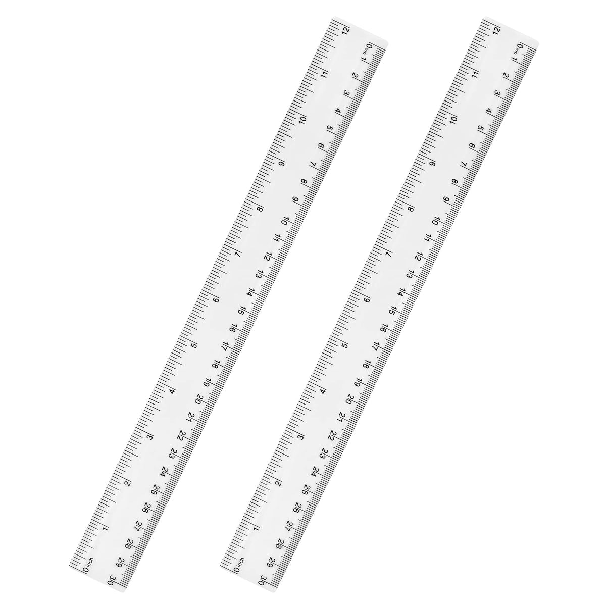 Unjoo Clear Plastic Ruler 6 Inch Straight Rulers, for School, Office, 2pcs