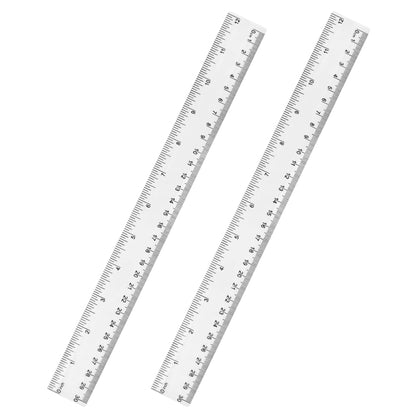Unjoo Clear Plastic Ruler 6 Inch Straight Rulers, for School, Office, 2pcs