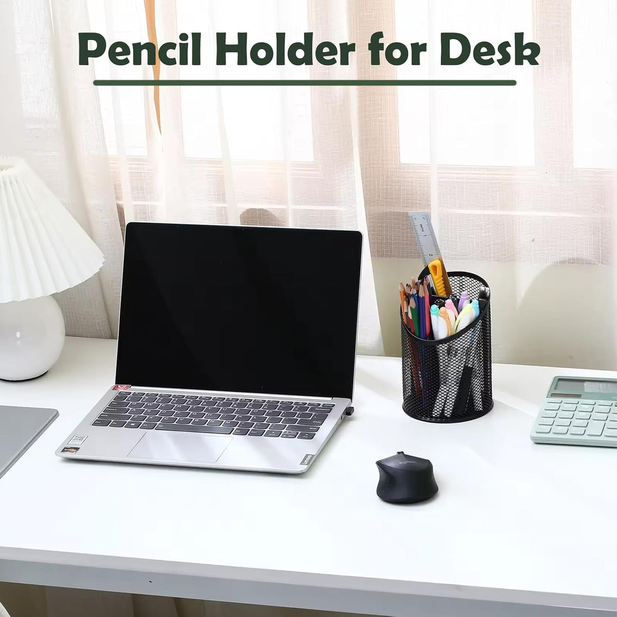 MINDEPOT 2 Pack Pencil Holder Pen Cup for Desk Round Pen Organizer