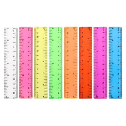 Rulers with Holes for Three-Ring Binders for School Supplies, Flexible Ruler 12 Inch for Classroom, Matrix Ruler Clear 6 Pack