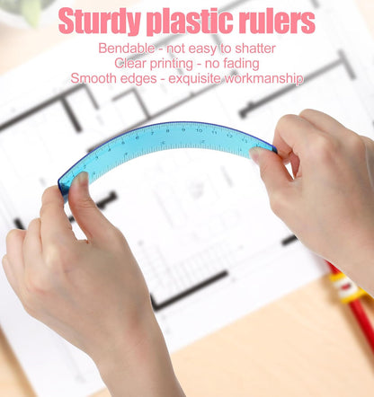 5 Pcs Mini Ruler, 6 inch Ruler See Through with Inches & Centimeters