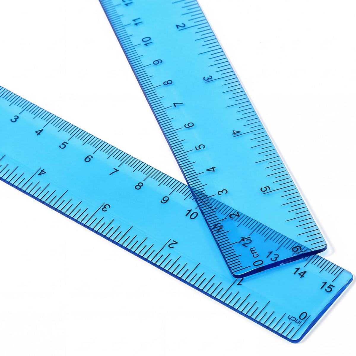 EBOOT 2 Pack Plastic Ruler Straight Clear Measuring Tool, Pink, 12 Inch