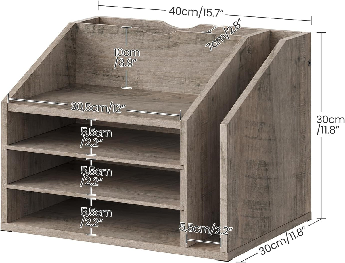 CHOEZON Wooden Desk Organizer with Adjustable Partitions