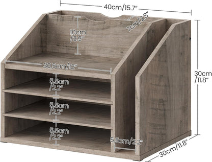 CHOEZON Wooden Desk Organizer with Adjustable Partitions