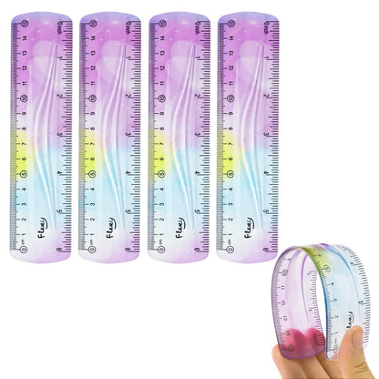 2 Pcs 12 Inch Flexible Ruler, Bendable Plastic Ruler, Gradient-Colored Flexible Rulers with Centimeters and Inches for Students, School, Classroom and Office Use
