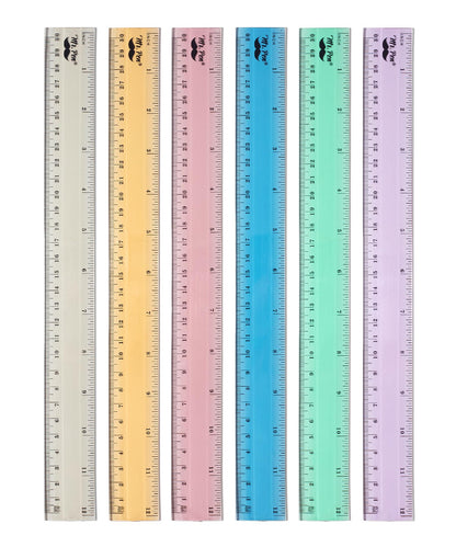 Mr. Pen- Plastic Ruler Set, 6 Pack, 12 Inch, Pastel Colors