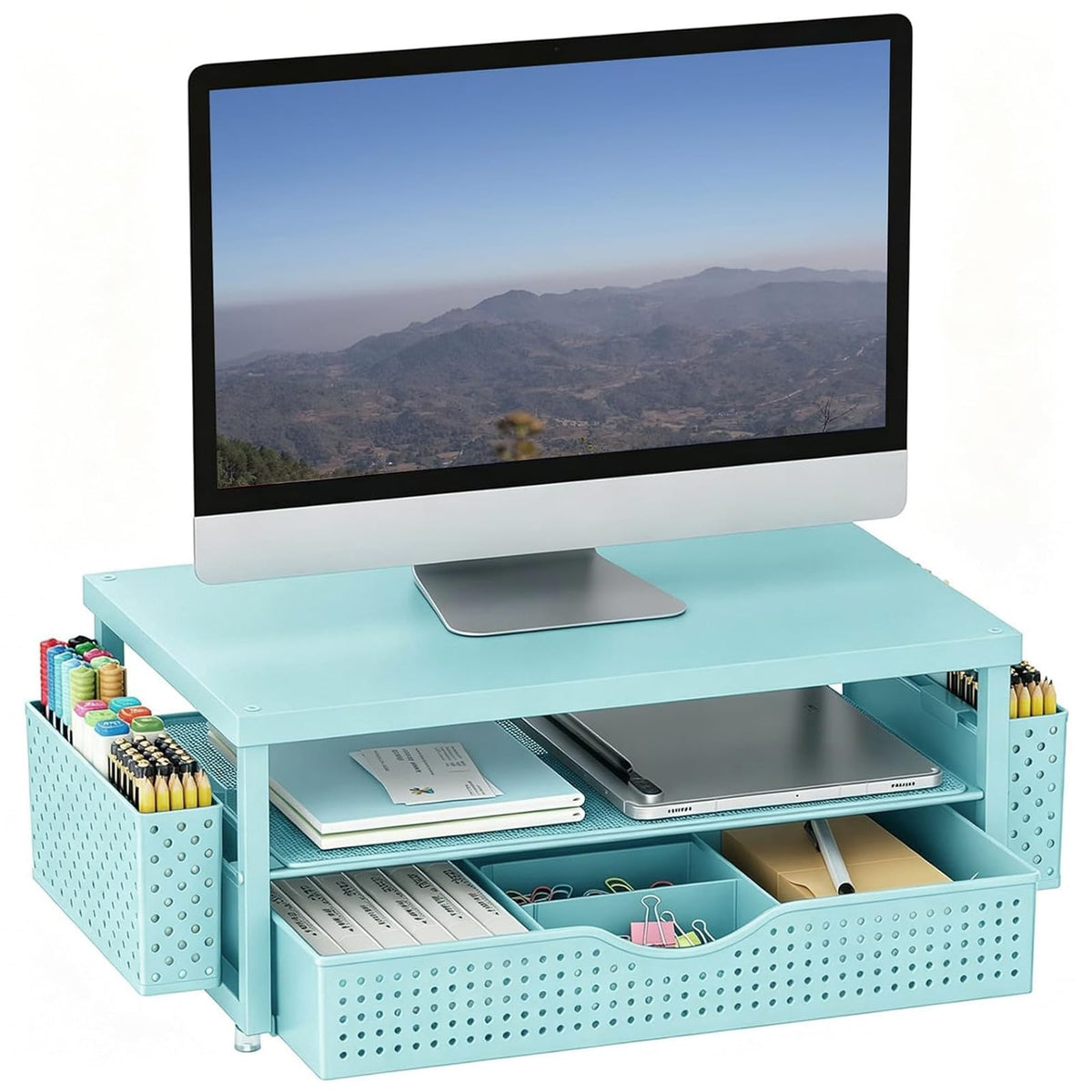 gianotter Monitor Stand with Drawer and 2 Pen Holders