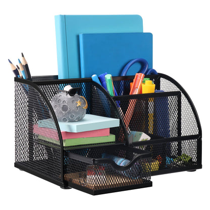 Comix Mesh Pen Holder, Desk Organizer for Home Office, Black