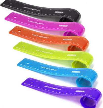 BAZIC 12-Inch (30cm) Shatterproof Flexible Ruler, Single Ruler