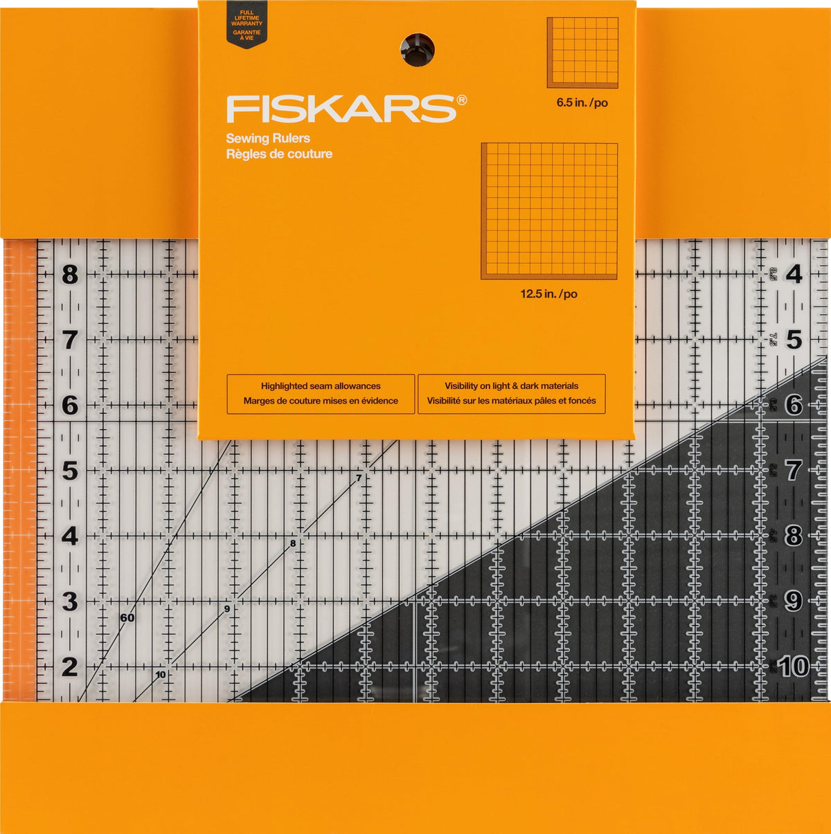 Fiskars 3" x 18" Acrylic Sewing & Quilting Ruler with Gridlines, Clear