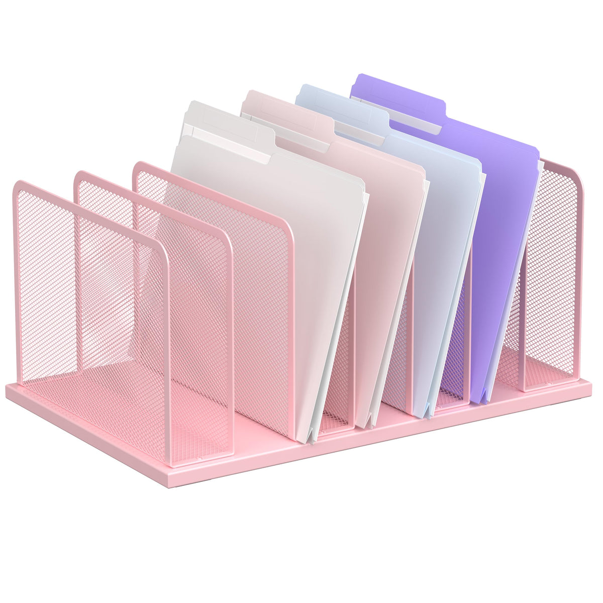 Kuntine.B Desk File Organizer Upright Mesh Desktop Organizer File Sorter Office Organization File Holder for Home, Office & Classroom (Black, 1 Pack 5-Section)