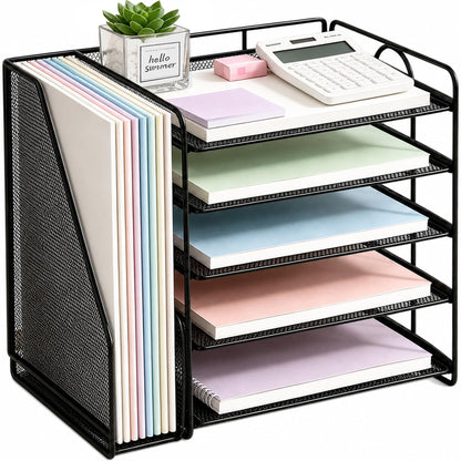OPNICE Desk Organizer, 6-Tier Paper Organizer Letter Tray, Gold
