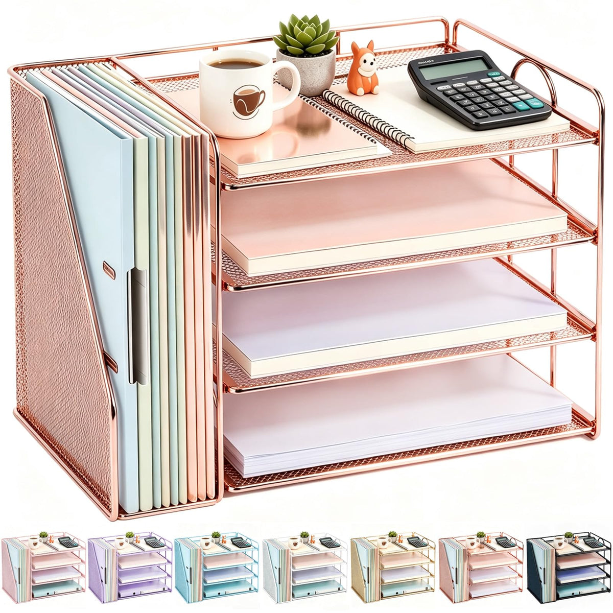 gianotter 4-Tier Paper Organizer With Magazine Holder