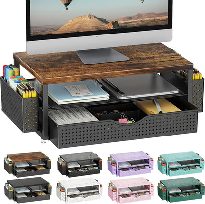 gianotter Monitor Stand with Drawer and 2 Pen Holders