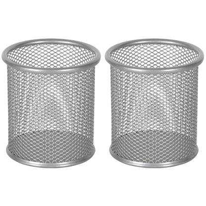 EasyPAG Pencil Holder for Desk, 2 Pack Metal Pen Organizer, Mesh Pencil Cup Organizer for Home, Office, Classroom, School, Black