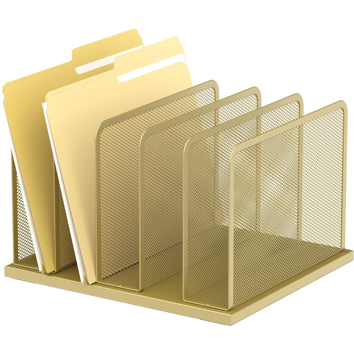 Kuntine.B Desk File Organizer Upright Mesh Desktop Organizer File Sorter Office Organization File Holder for Home, Office & Classroom (Black, 1 Pack 5-Section)