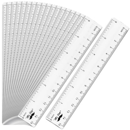 Mr. Pen- Plastic Rulers, 6 Inch, 3 Pack, Easy-to-Read Markings