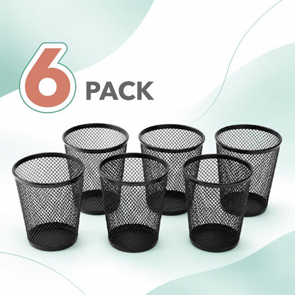 Mr. Pen- Mesh Pencil Holder Set, 6 Pack, Metal Desk Organizer Cups