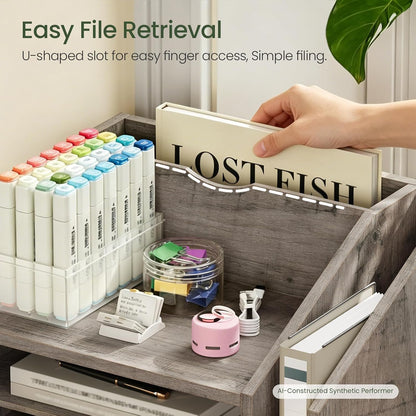 CHOEZON Wooden Desk Organizer with Adjustable Partitions
