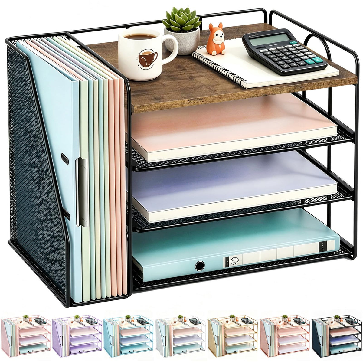 gianotter 4-Tier Paper Organizer With Magazine Holder