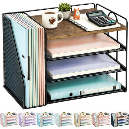 gianotter 4-Tier Paper Organizer With Magazine Holder