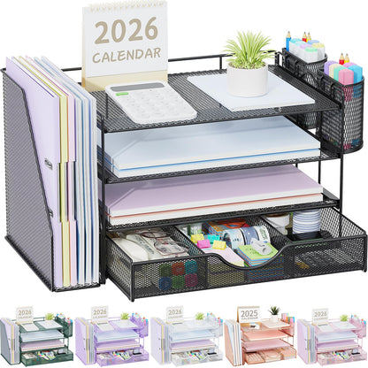 gianotter Metal Mesh Desk Organizers and Accessories with File Holder