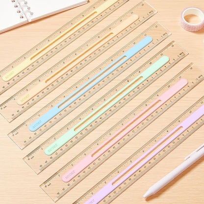 Sooez 6 Pack Ruler 12 Inch, Anti-Slip Clear Rulers for Kids School, Pastels