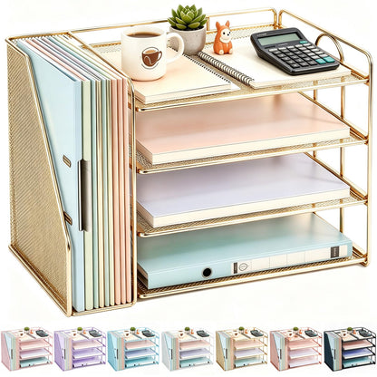 gianotter 4-Tier Paper Organizer With Magazine Holder