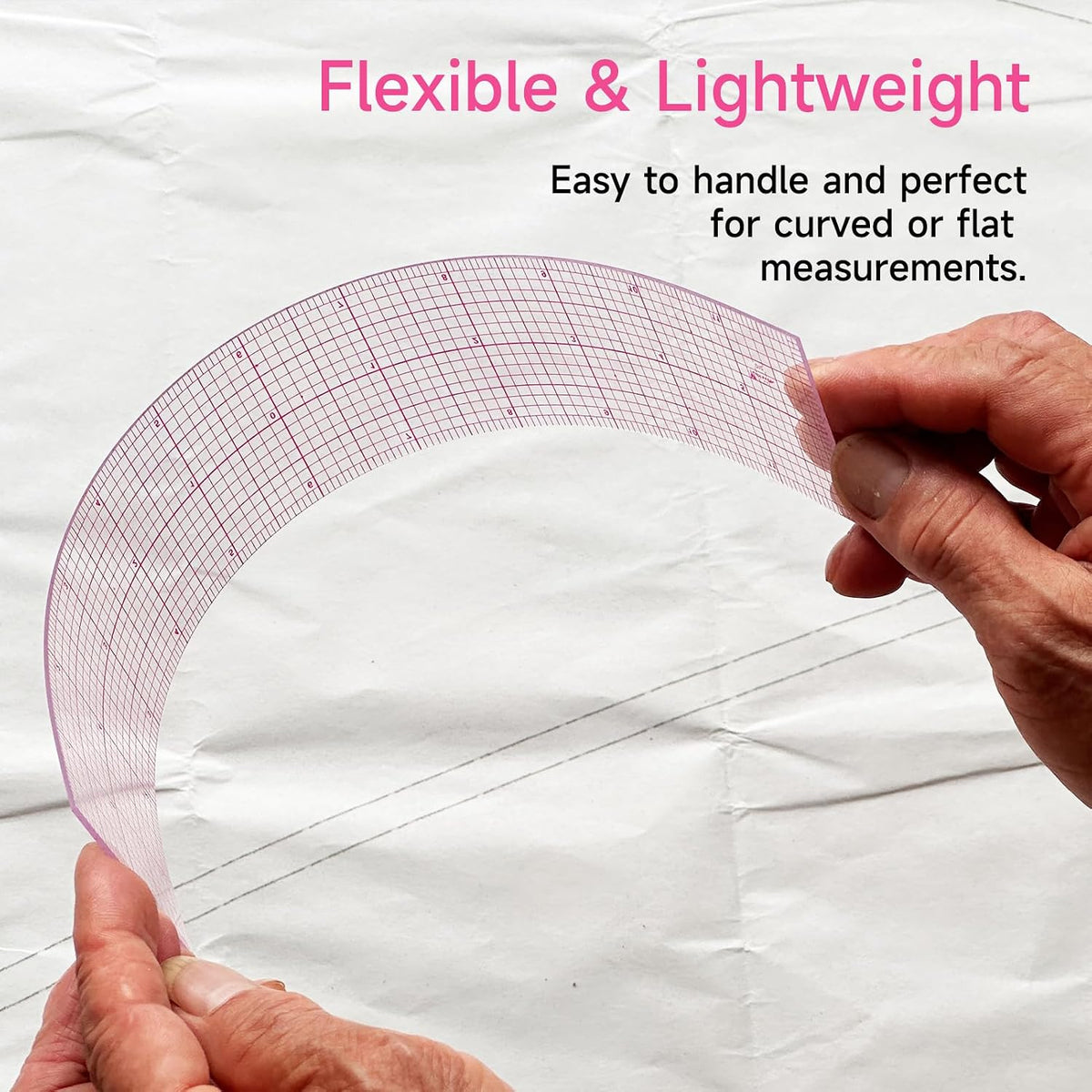YLaziion Clear Ruler for Sewing 2x12 Inch Grid Graph Ruler 1.4mm Thick PVC