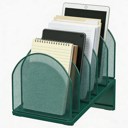 gianotter Desktop File Organizer with 5 Compartments