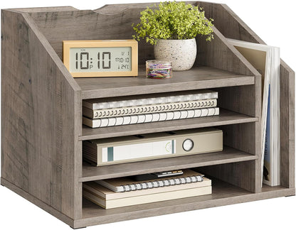 CHOEZON Wooden Desk Organizer with Adjustable Partitions