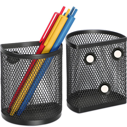 MaxGear Pen Holder for Desk 2 Pack, Mesh Metal 5.4’’, Makeup Brush Holders